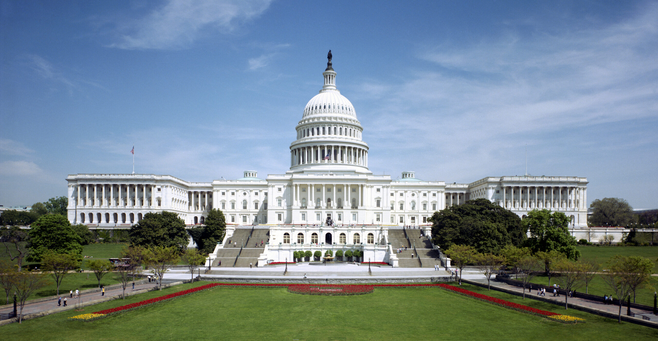 The west front of the United States Capitol in 1997. Archival photograph providing government context for the Gallup UFO poll.