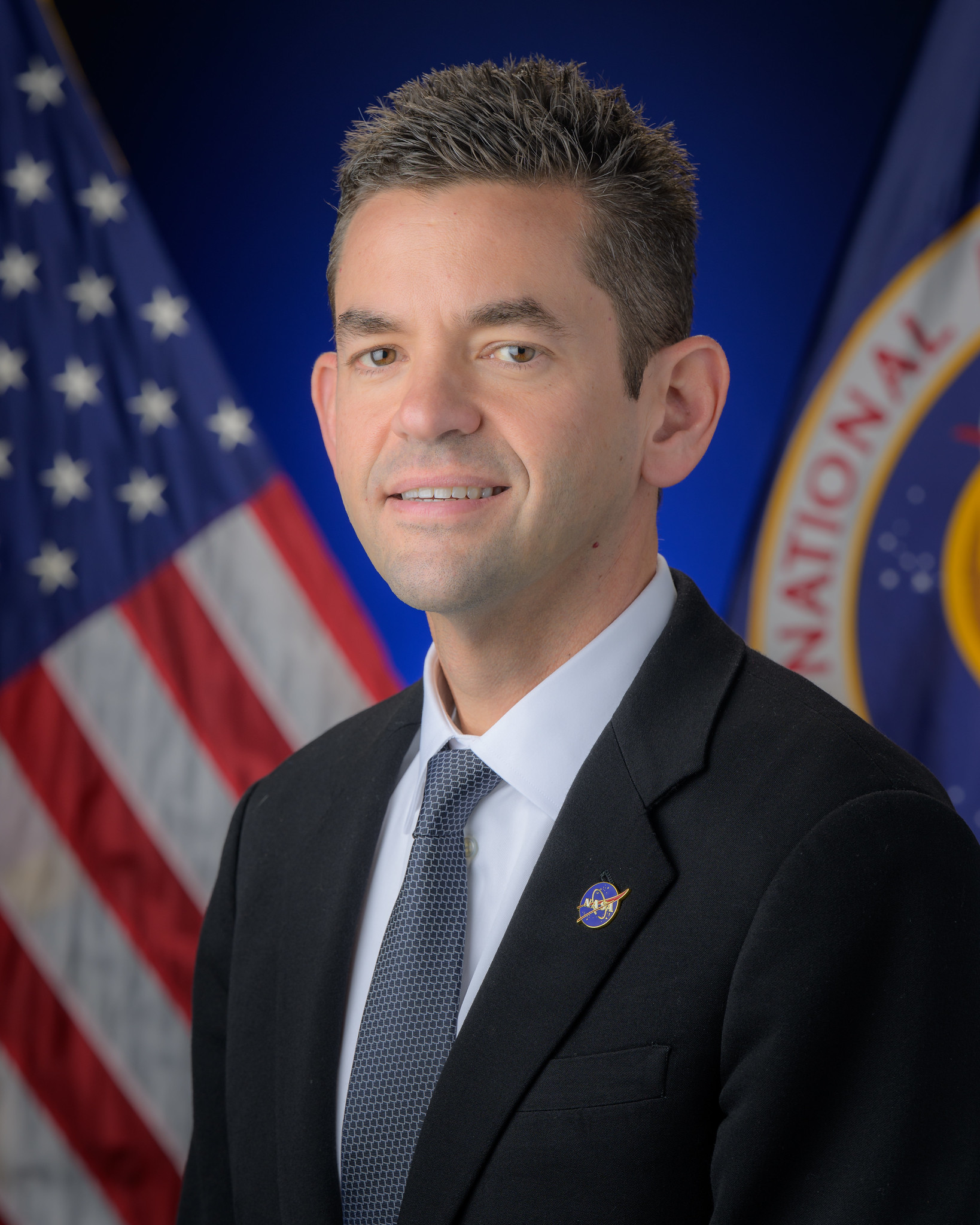 NASA official portrait of Jared Isaacman, not a photograph of the NewsNation interview